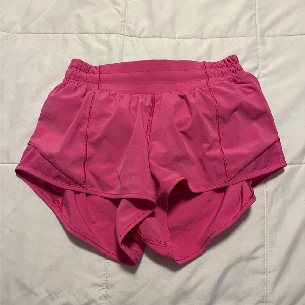 Sonic Pink Hotty Hots Lululemon shorts